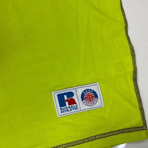 Russell ASAP Worldwide T-shirt Men Medium Neon Short Sleeve - Picture 3 of 7